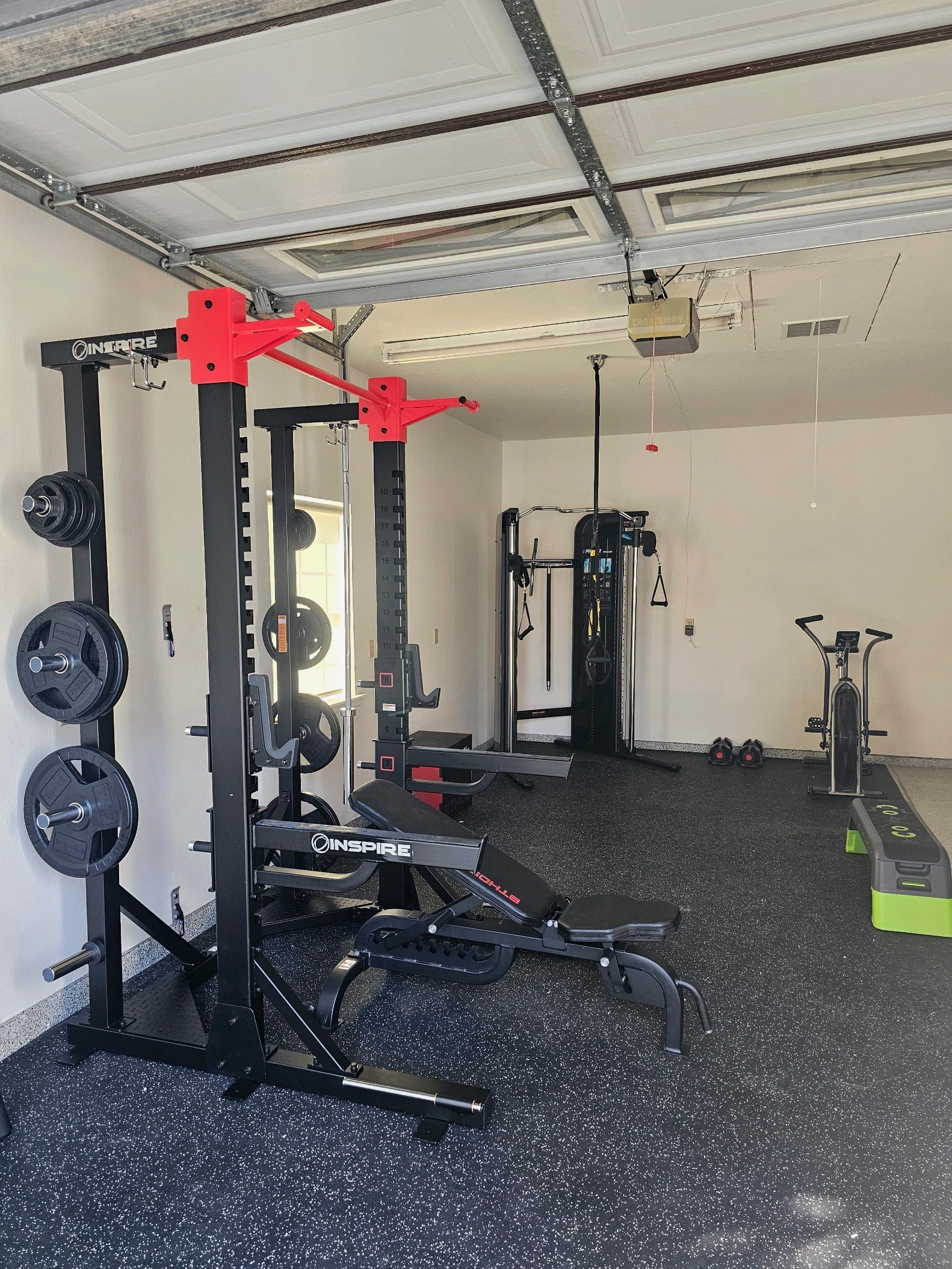 Inspire garage gym full setup