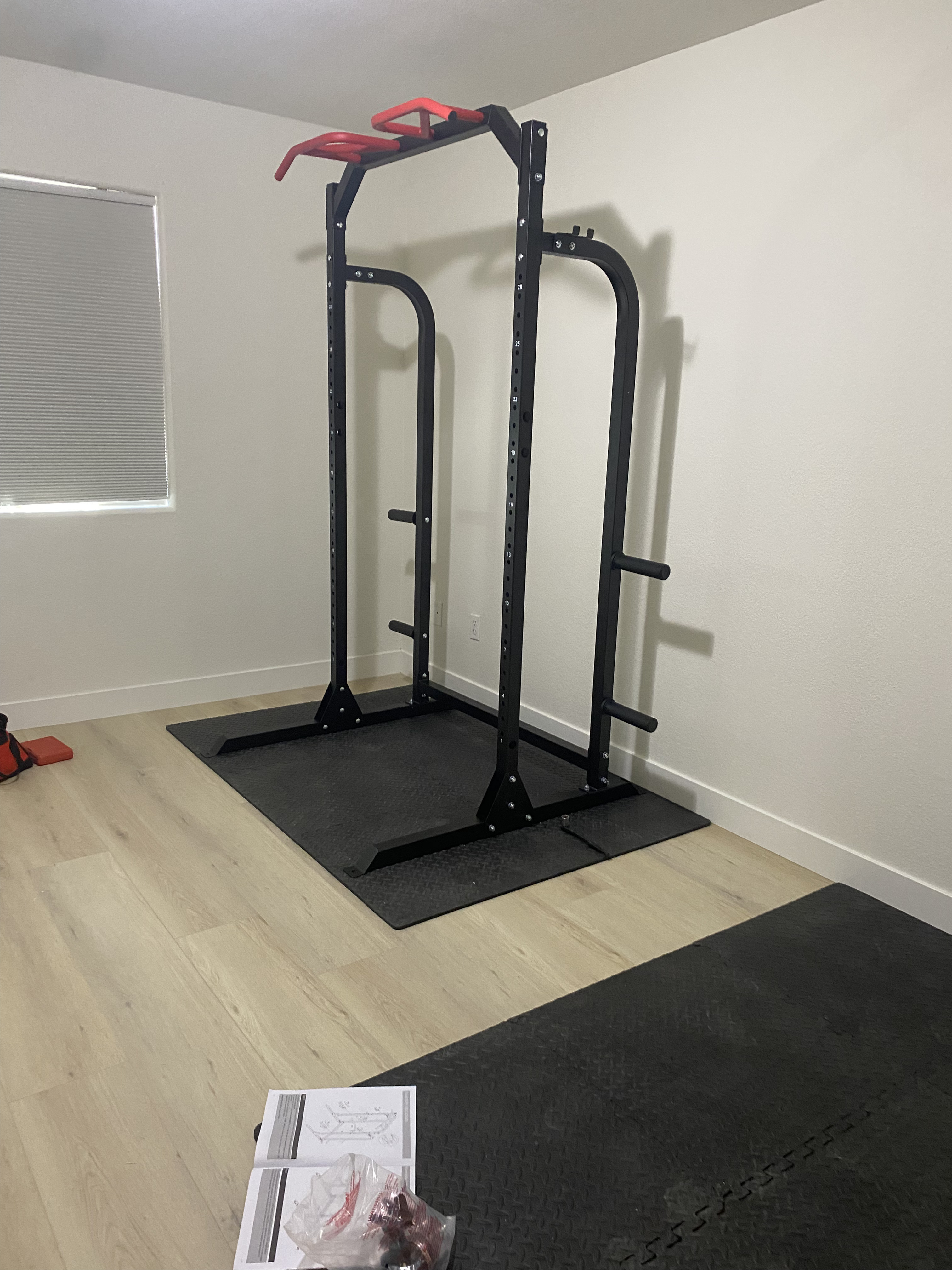 Half rack home gym installation