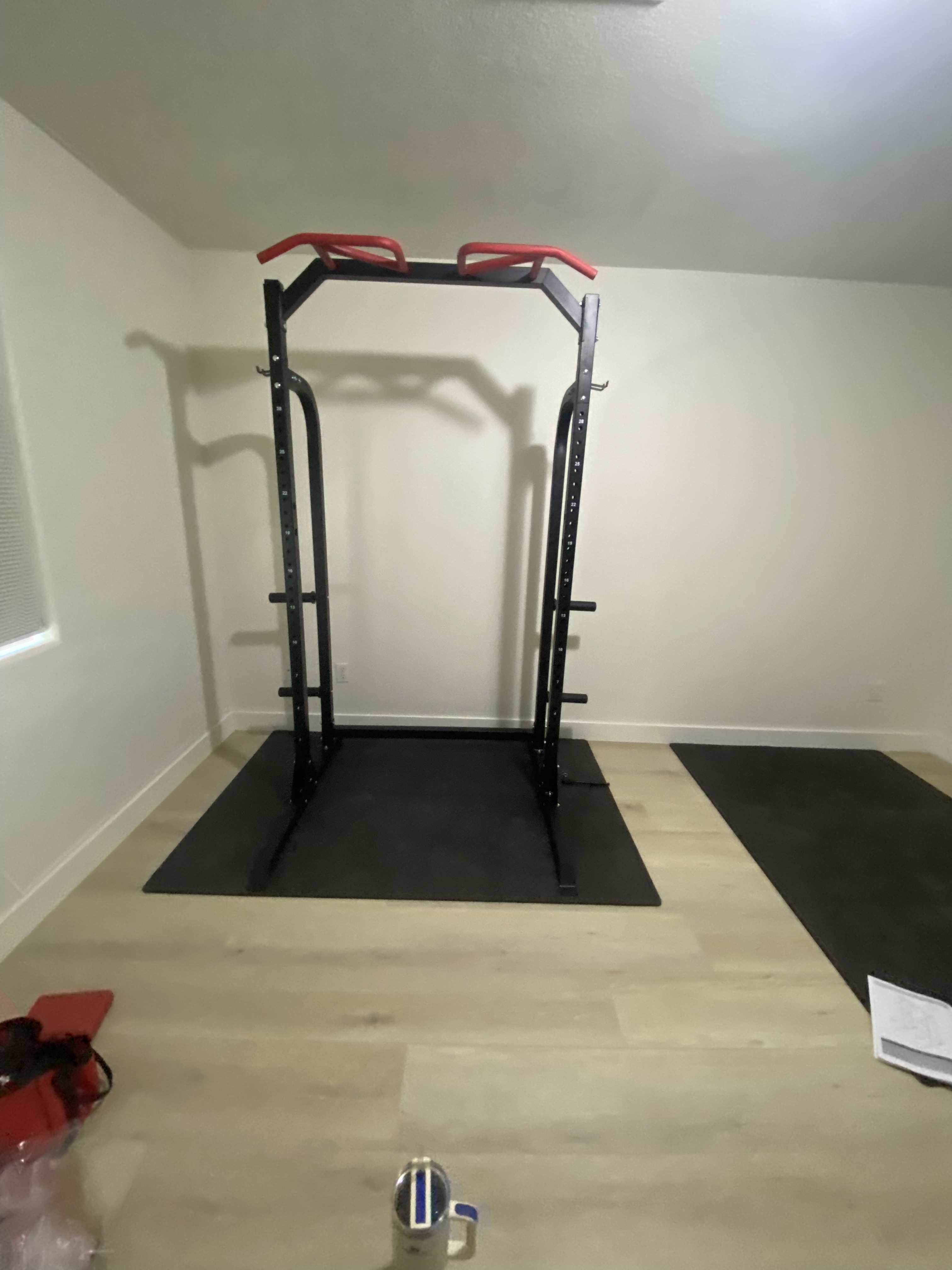 Power rack home gym setup
