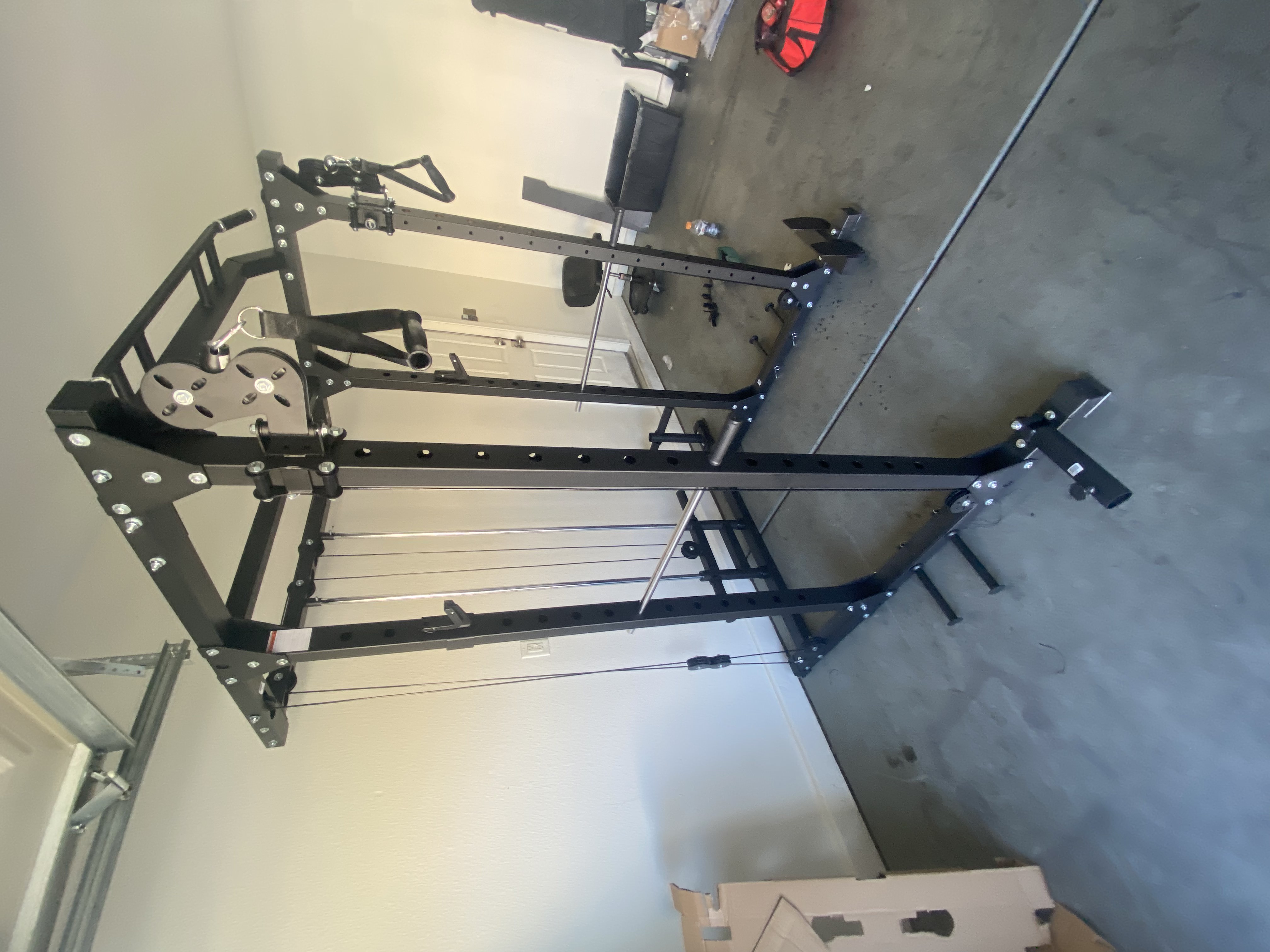 Functional trainer rack setup