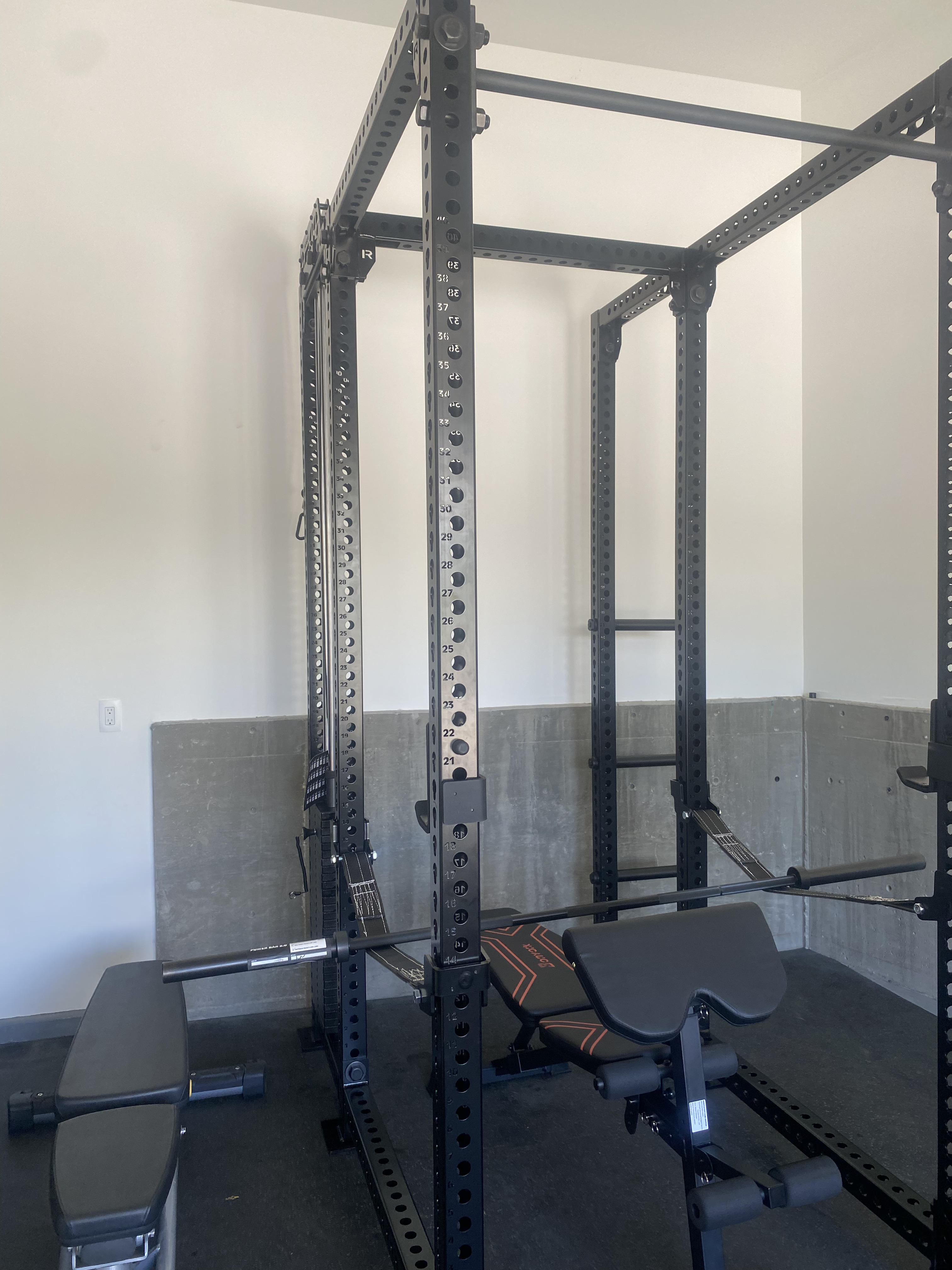 Power rack and bench installation