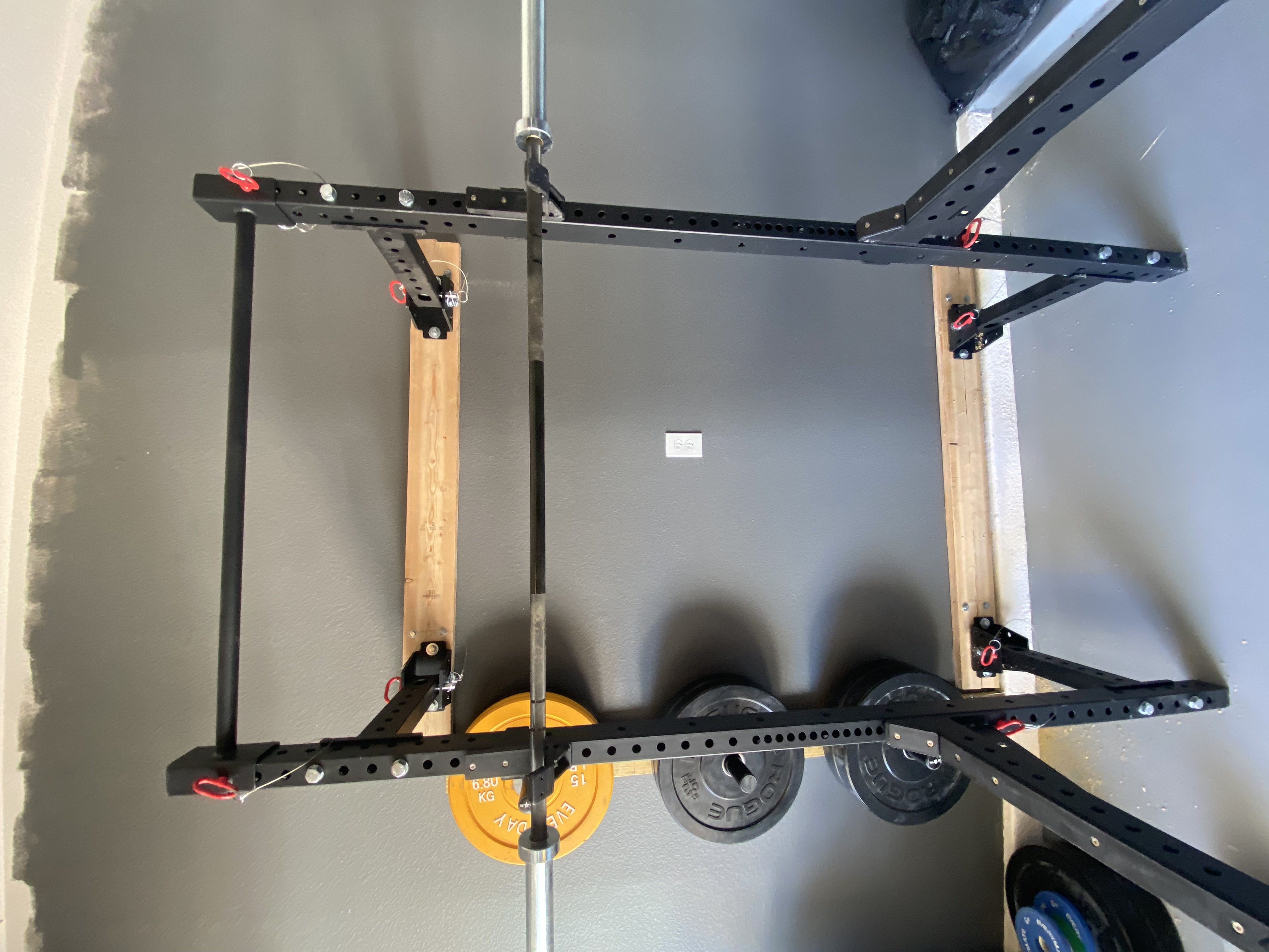 Wall rack with Rogue plates