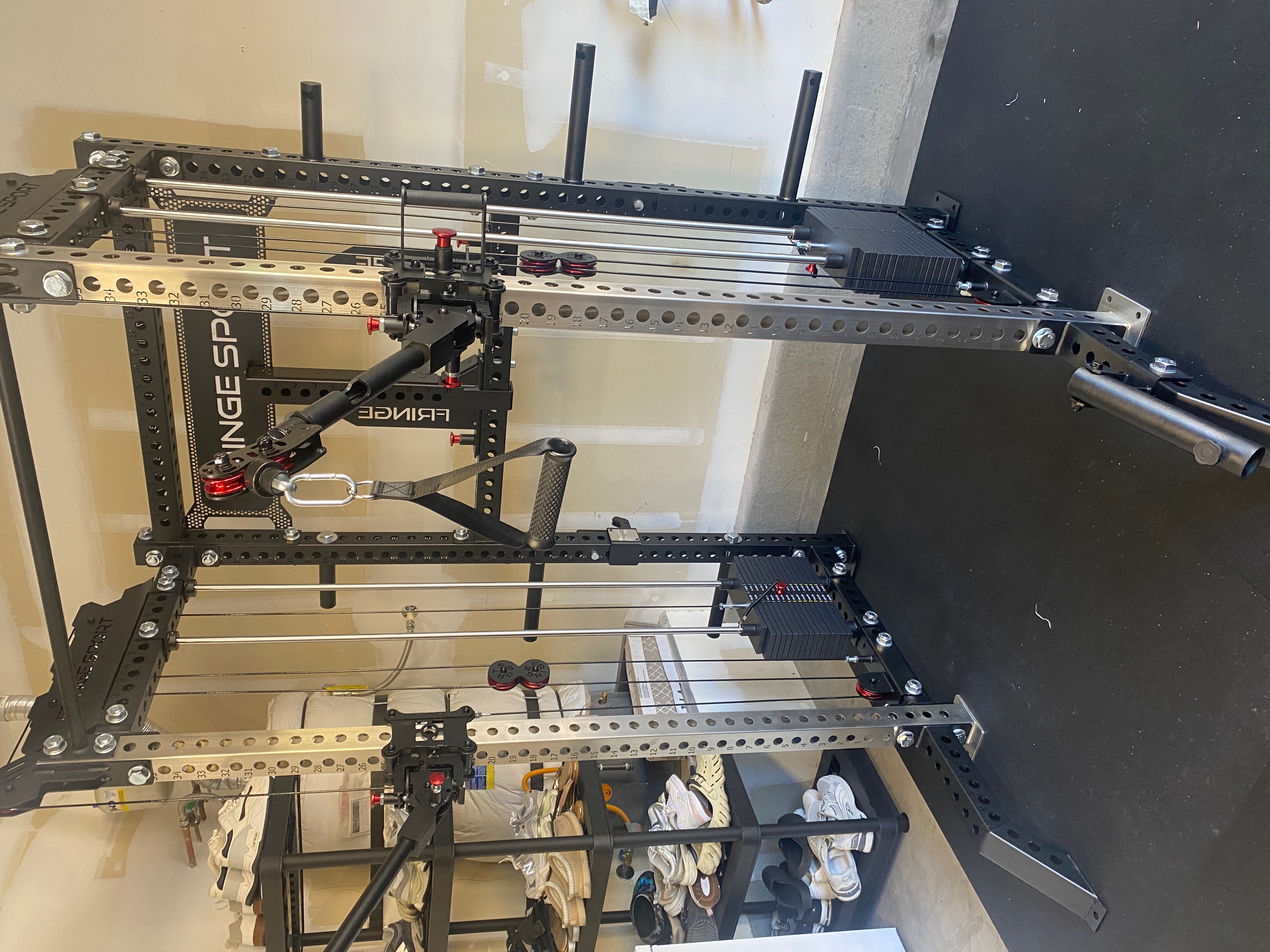 Power rack installation in a garage gym