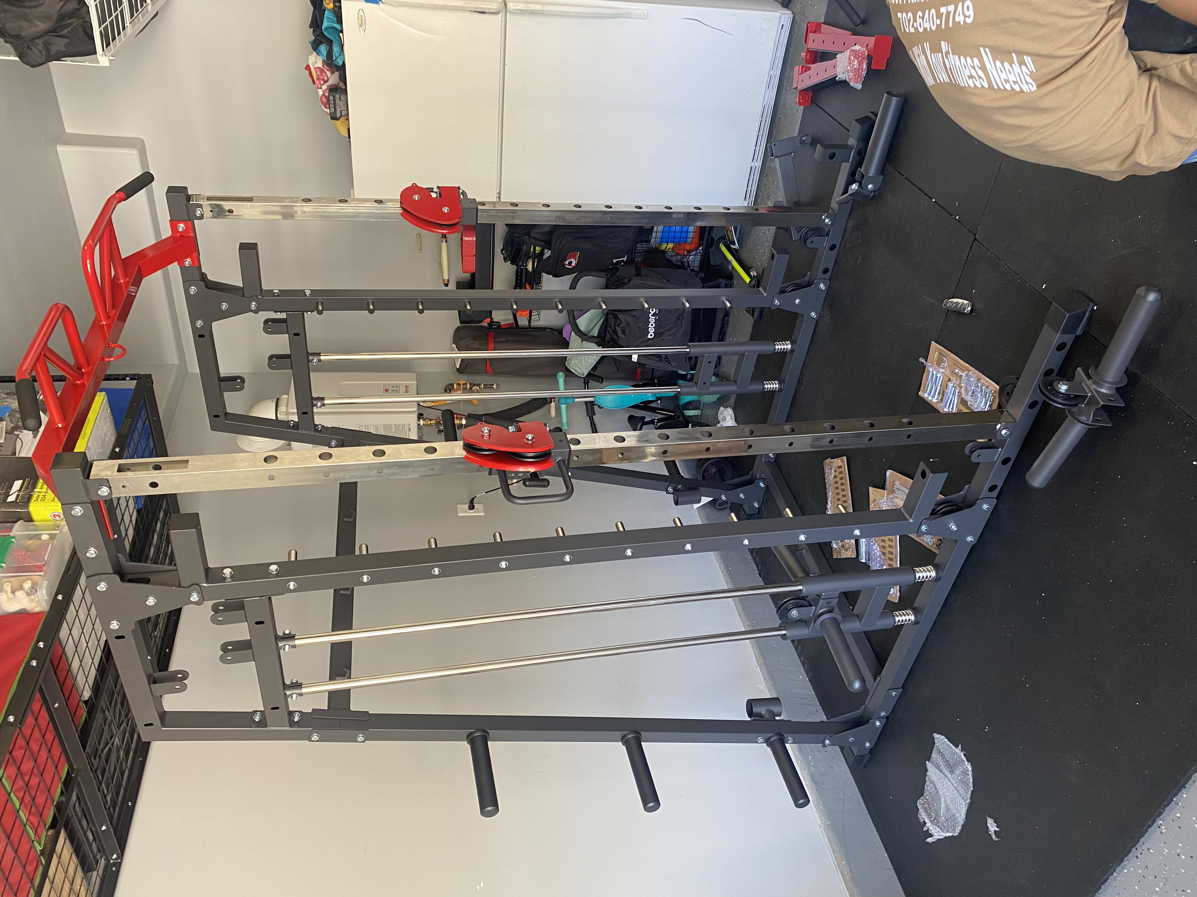 Smith machine functional trainer install